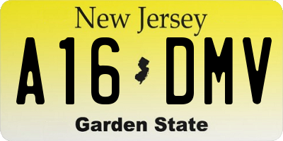 NJ license plate A16DMV