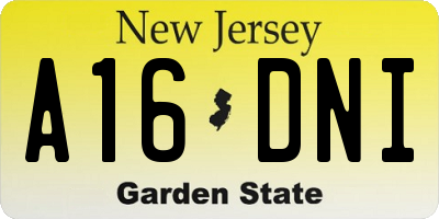 NJ license plate A16DNI