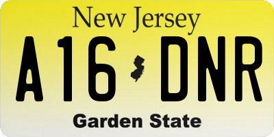 NJ license plate A16DNR