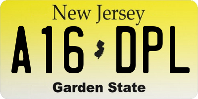 NJ license plate A16DPL