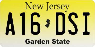 NJ license plate A16DSI