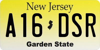 NJ license plate A16DSR