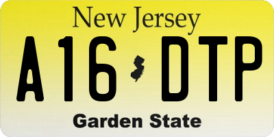 NJ license plate A16DTP