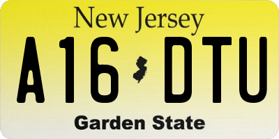 NJ license plate A16DTU