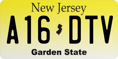 NJ license plate A16DTV