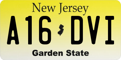 NJ license plate A16DVI