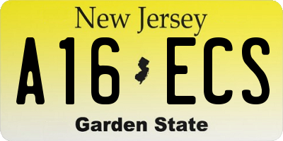 NJ license plate A16ECS