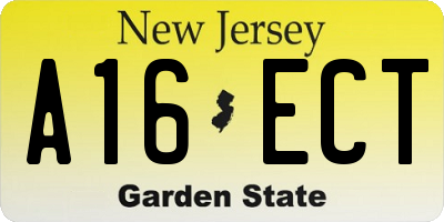NJ license plate A16ECT