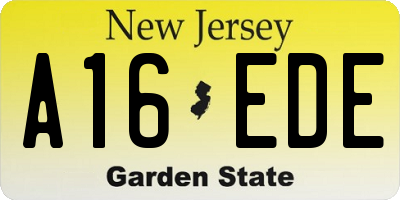 NJ license plate A16EDE