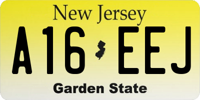 NJ license plate A16EEJ