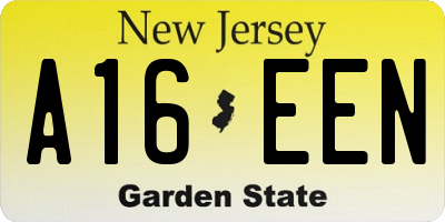 NJ license plate A16EEN