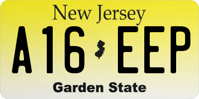 NJ license plate A16EEP