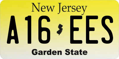 NJ license plate A16EES