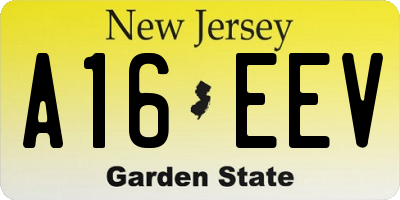 NJ license plate A16EEV