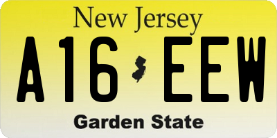 NJ license plate A16EEW