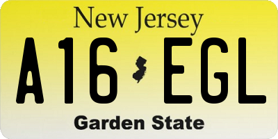 NJ license plate A16EGL