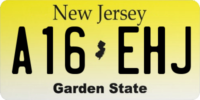 NJ license plate A16EHJ