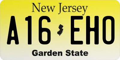 NJ license plate A16EHO