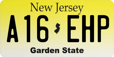 NJ license plate A16EHP