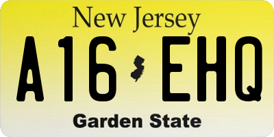 NJ license plate A16EHQ