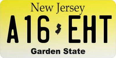NJ license plate A16EHT