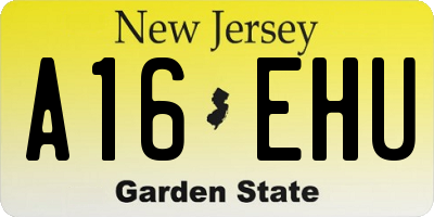 NJ license plate A16EHU