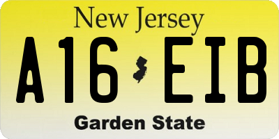 NJ license plate A16EIB
