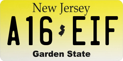 NJ license plate A16EIF