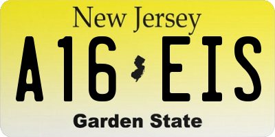 NJ license plate A16EIS