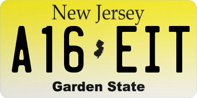 NJ license plate A16EIT