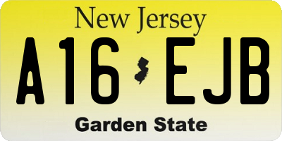 NJ license plate A16EJB
