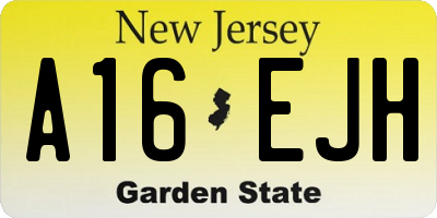 NJ license plate A16EJH