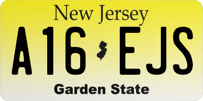 NJ license plate A16EJS
