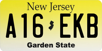 NJ license plate A16EKB