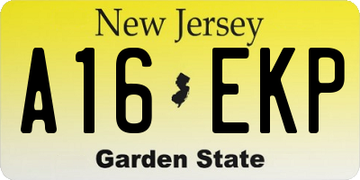 NJ license plate A16EKP