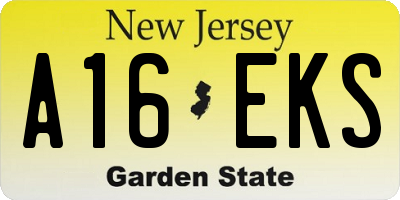 NJ license plate A16EKS