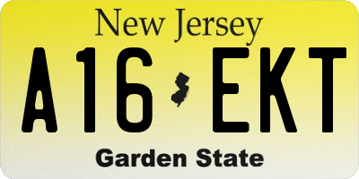 NJ license plate A16EKT