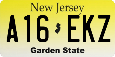 NJ license plate A16EKZ