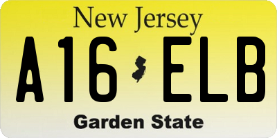 NJ license plate A16ELB