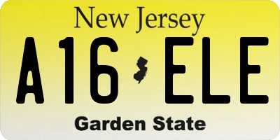 NJ license plate A16ELE