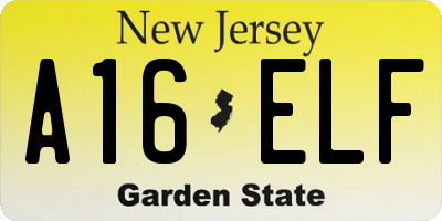 NJ license plate A16ELF
