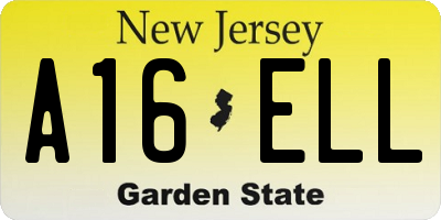 NJ license plate A16ELL