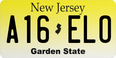 NJ license plate A16ELO