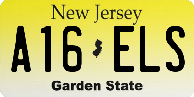NJ license plate A16ELS