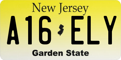 NJ license plate A16ELY