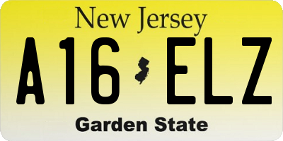 NJ license plate A16ELZ