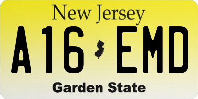NJ license plate A16EMD