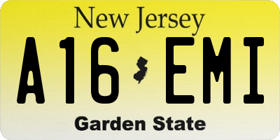 NJ license plate A16EMI