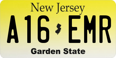 NJ license plate A16EMR