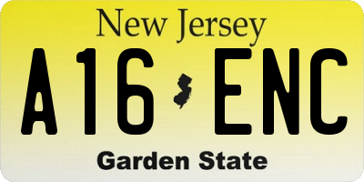 NJ license plate A16ENC